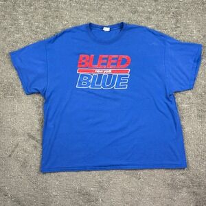 Gildan T-Shirt Mens 3XL Blue Bleed New York Blue Graphic Short Sleeve Tee